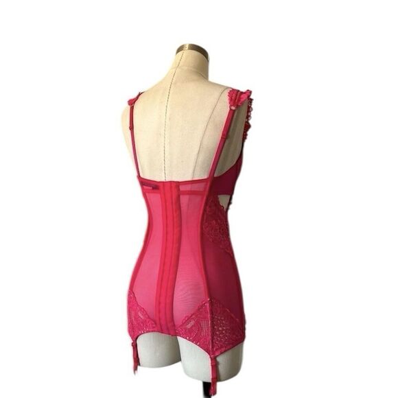 Victoria's Secret Pink Lace Garter Corset Top Women’s Size 34B - Picture 2 of 6